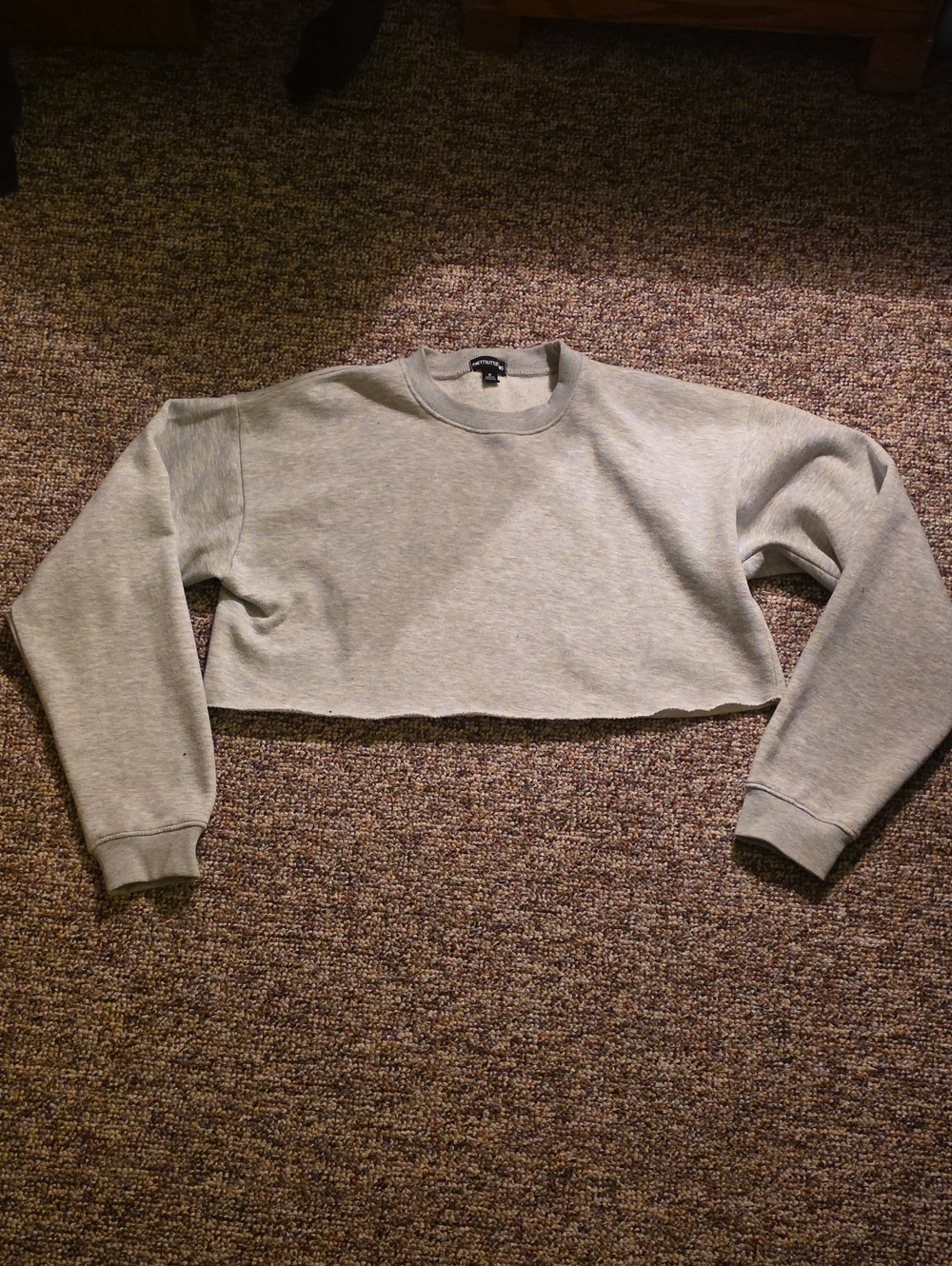 PrettyLittleThing Cropped Crewneck Sweatshirt in Light Gray